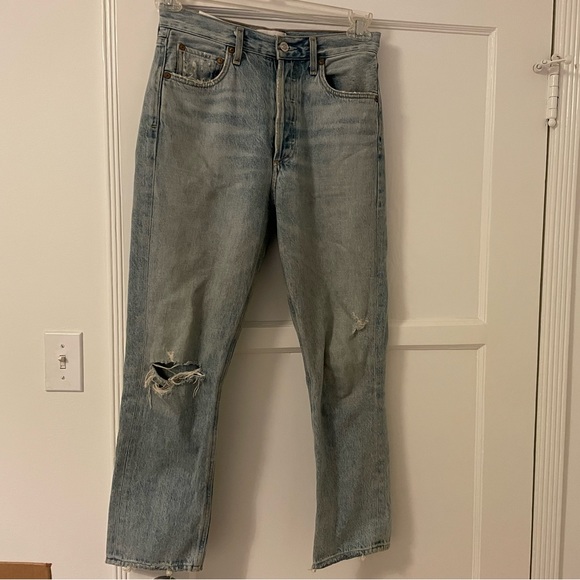 AGOLDE RILEY HIGH RISE STRAIGHT CROP in color Shatter (sold out size) - Picture 5 of 10